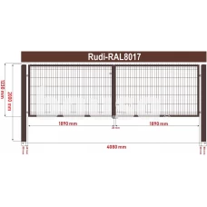 Segmentiniai vartai 4000x1230 mm, rudi