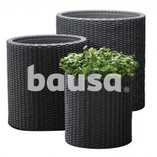 Vazonų komplektas KETER Cylinder Planters S+M+L, tamsiai pilkas