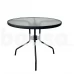 Sodo stalas Bistro Round, pilkas / nerūdijančio plieno, 90x90x70 cm