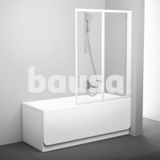 Sulankstoma vonios sienelė Ravak, VS2 105, balta+stiklas Transparent