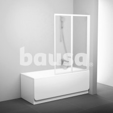 Sulankstoma vonios sienelė Ravak, VS2 105, balta+stiklas Grape