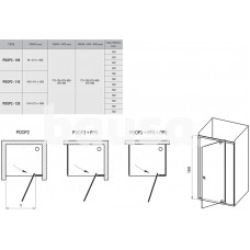 Varstomos dušo durys Ravak Pivot, PDOP2-100, blizgi+stiklas Transparent