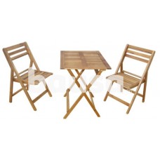 Medinis sodo baldų komplektas, stalas 65 x 55 x 72 cm ir 2 kėdės 54 x 42 x 83 cm 