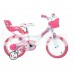 Vaikiškas dviratis DINO BIKES 144R-UN, baltas / rožinis, 14"