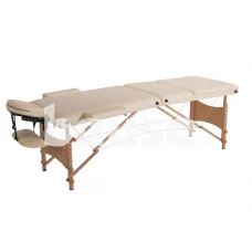 3 zonų sulankstomas, medinis masažinis stalas- kreminis, VANGALOO